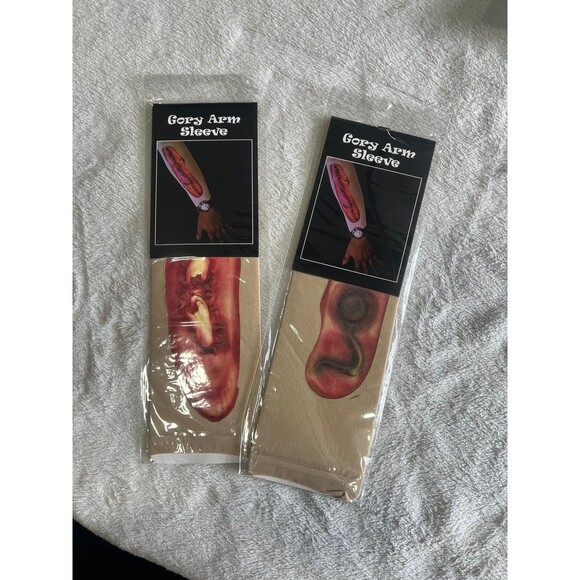 2 gory arm sleeves prank Halloween - Picture 1 of 2